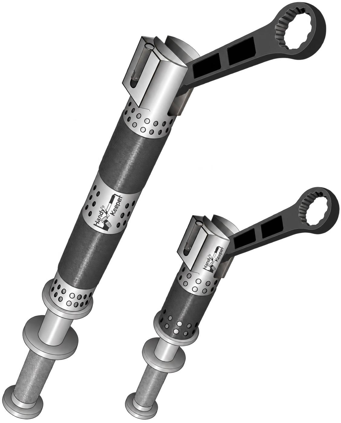 Illustration of subsea sliding hammers assembled with striking wrenches